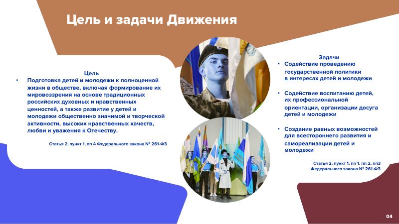 Цель и задачи Движения Цель и задачи Движения